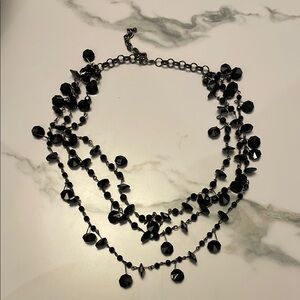 Elegant Black Beaded Necklace
